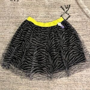 Stylish Zebra Print Skirt with Yellow Waistband